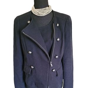Talbots Textured Military Style Blazer